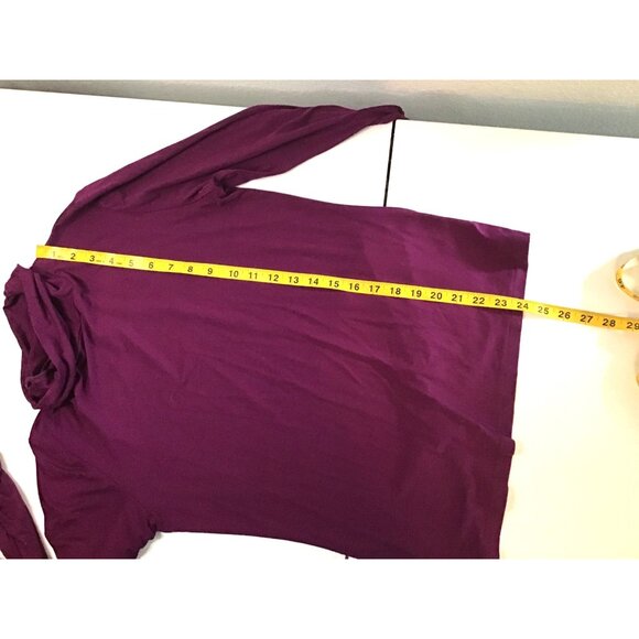 Venus Womens Long Sleeve Ruched Purple Top Size M - Picture 6 of 7